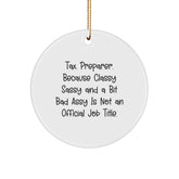 Funny Tax Preparer Circle Ornament Gifts from Friends and Family, White Circle Shaped Ornament for Tax Preparer Gifts, Christmas Unique Gifts for Tax Preparer - Image 1